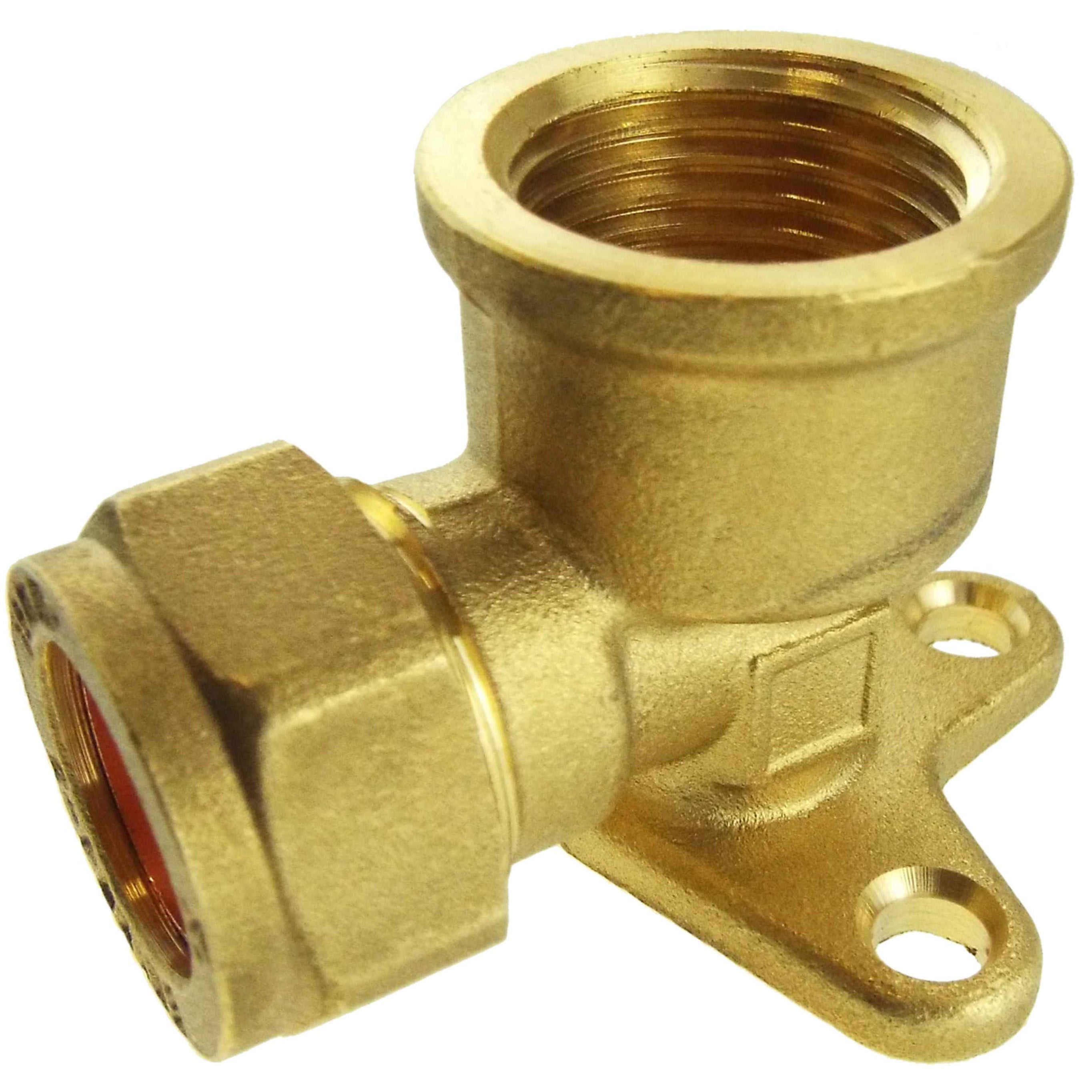 15mm Brass Wall Flange Kit with Brass Quick Connect Tap-3