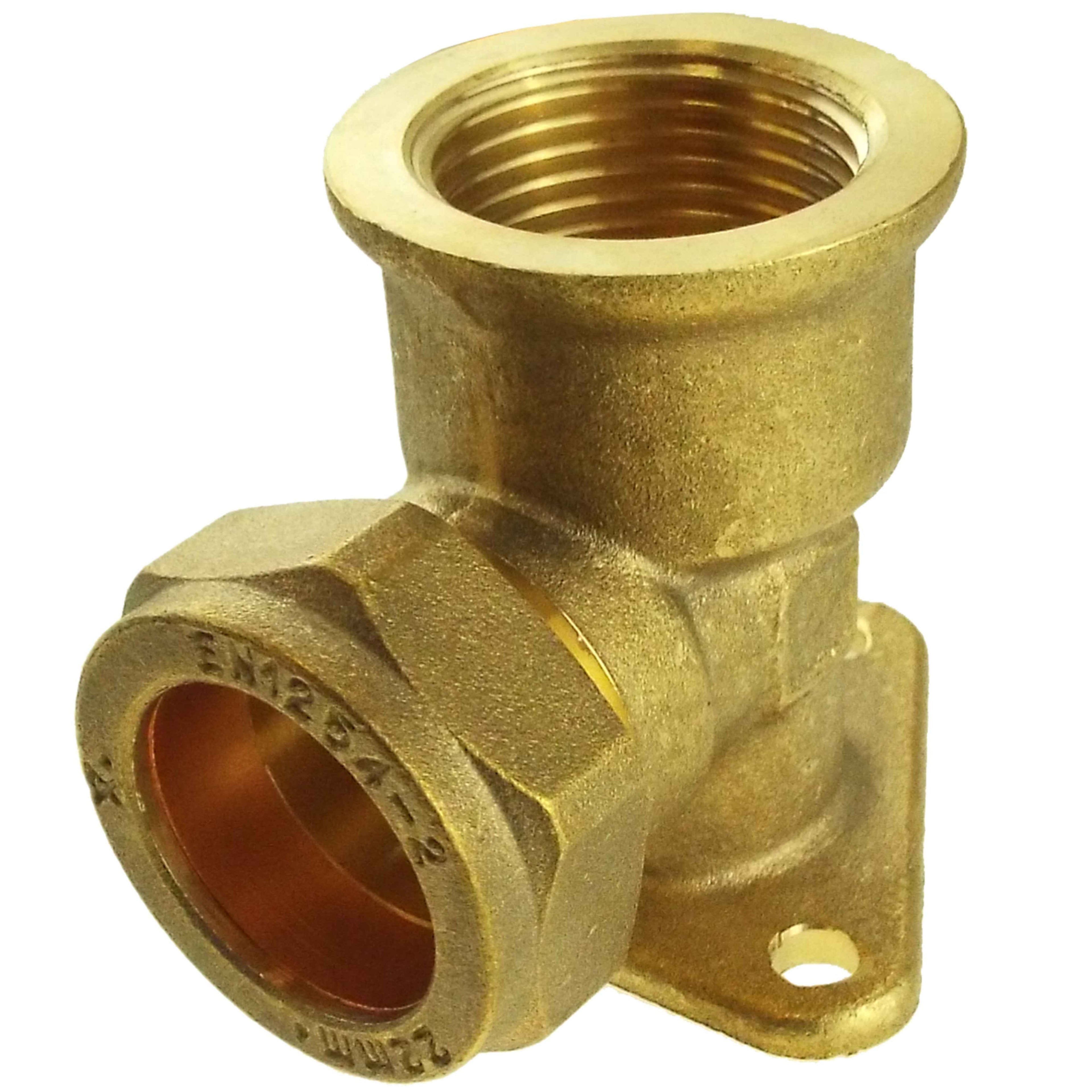 15mm Brass Wall Flange Kit with Brass Quick Connect Tap-2