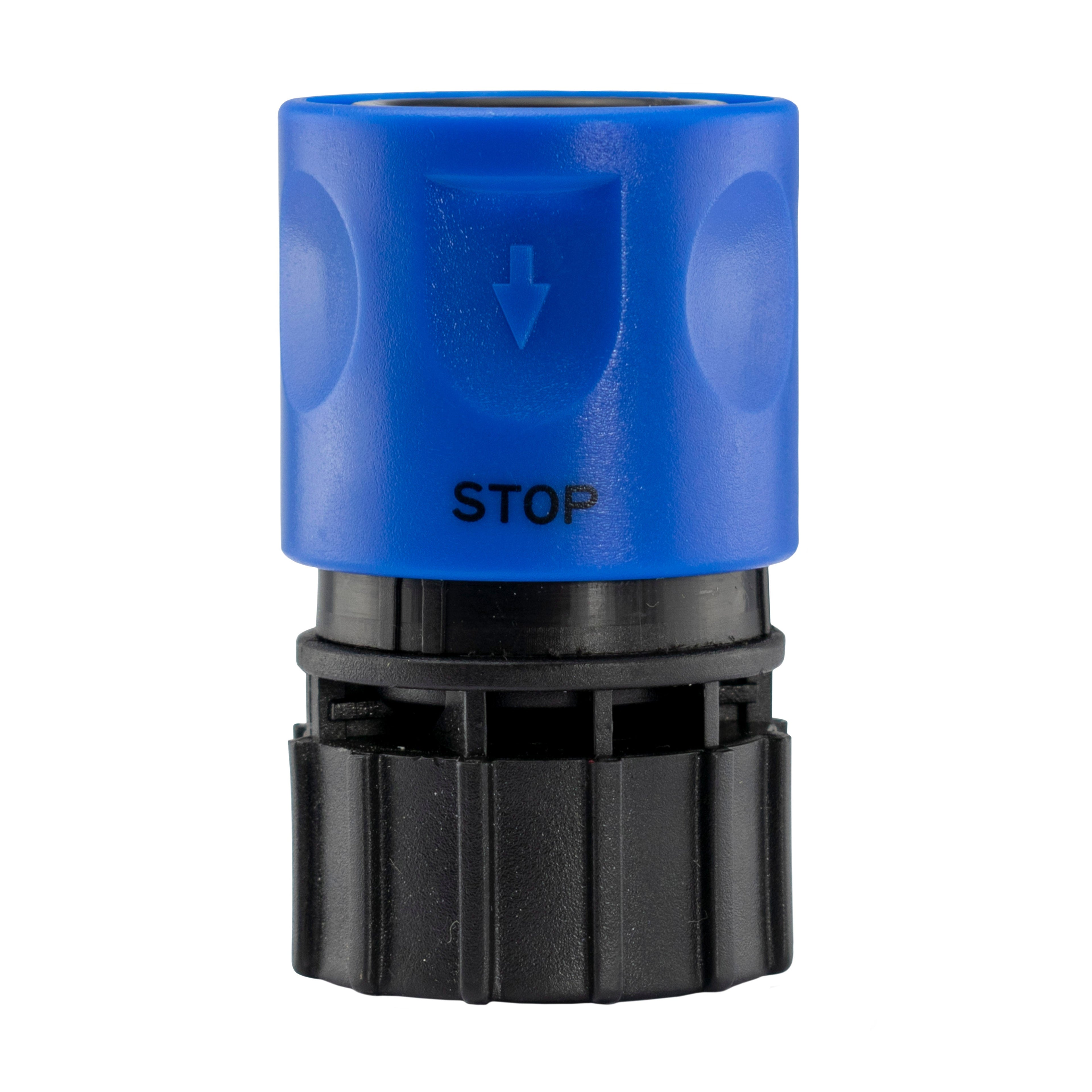 Hose Connector Blue with In-Line BSPM Valve and 19mm Brass Barb-4