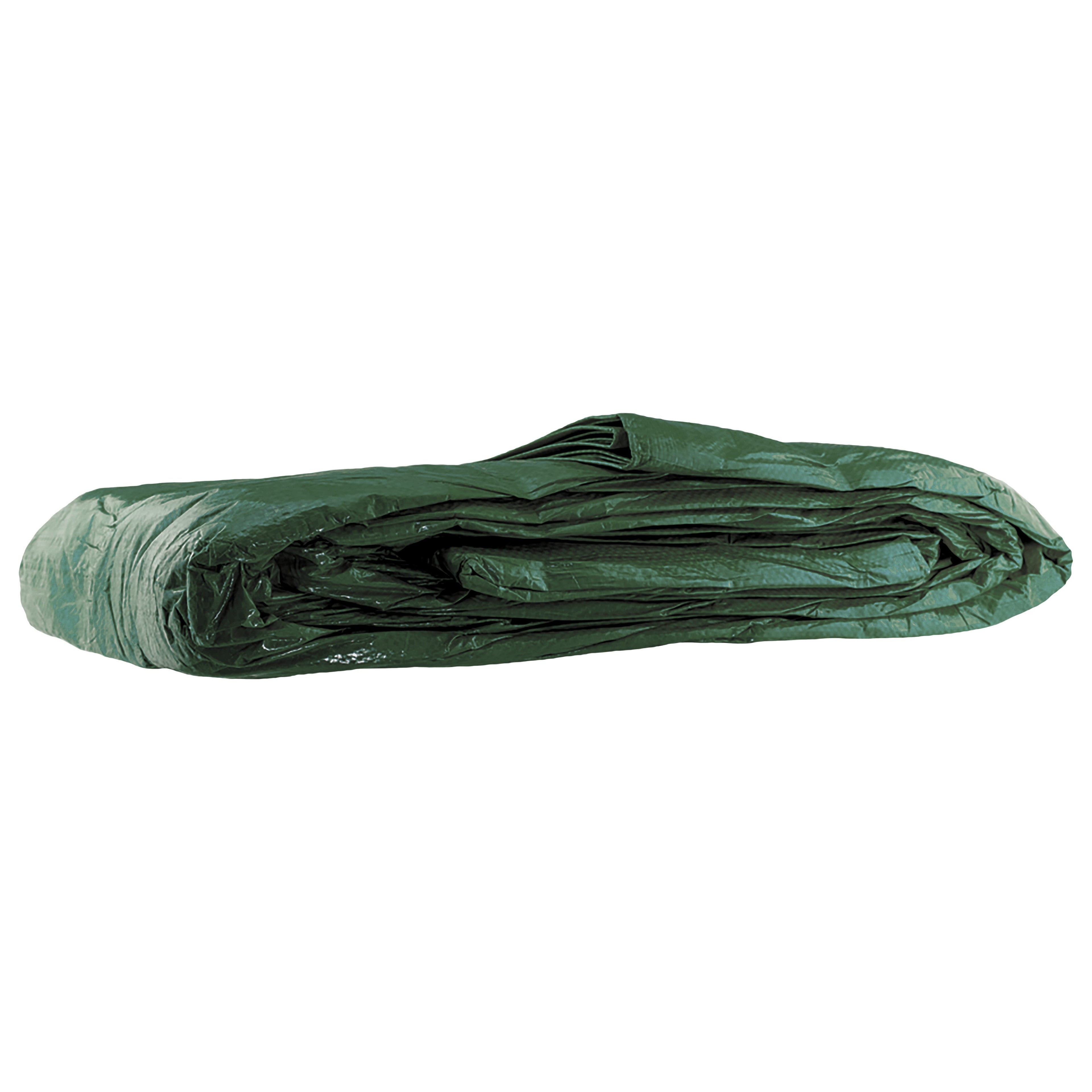Green M-Grade Tarpaulin with 10m of 6mm Bungee Rope and 10 x Slide Type Tarp Clips-3